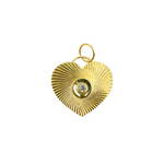 Load image into Gallery viewer, 14K Solid Gold with Diamonds Heart Shape Charm. GDP98