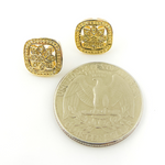 Load image into Gallery viewer, EFB50898. 14K Solid Gold and Diamonds Square Flower Earrings