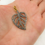 Load image into Gallery viewer, DP087. Diamond Sterling Silver Leaf Pendant