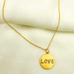 Load image into Gallery viewer, 14K Solid Gold Diamond Circle LOVE Charm. GDP84