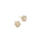 Load image into Gallery viewer, EFF51600. 14k Solid Yellow Gold Diamond Round Studs