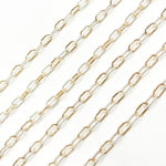Load image into Gallery viewer, 40061P1TTT. 14k Gold Filled and 925 Sterling Silver Elongated Cable Twisted and Plain Link Chain