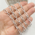 Load image into Gallery viewer, Sterling Silver Hollow Smooth Paperclip Long & Short Link Chains