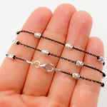 Load image into Gallery viewer, 5Necklace. Black Rhodium Sterling Silver Bead Satellite Necklace