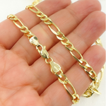 Load image into Gallery viewer, 14k Solid Yellow Gold Flat Figaro Chain
