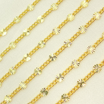 Load image into Gallery viewer, V162GP. Gold Plated Sterling Silver Curb and Marina Diamond Cut Link Chain