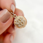 Load image into Gallery viewer, DC854. Diamond Sterling Silver Round Lotus Charm