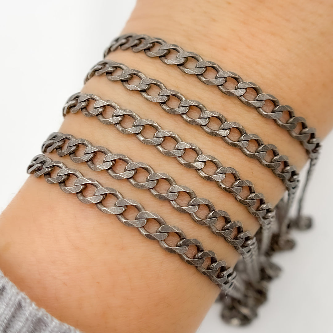 Oxidized Sterling SilverCurb Chain