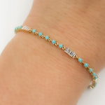 Load image into Gallery viewer, BFH61078TQ. 14K Solid Gold Diamond and Turquoise Fancy Bracelet
