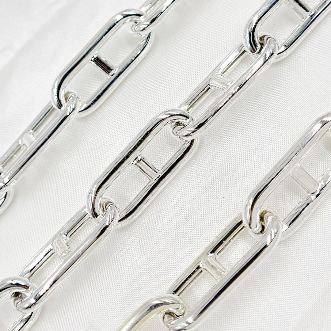Sterling Silver Hollow Marina Link Chain