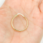 Load image into Gallery viewer, GER59. 14K Gold Diamond Cut Hoop Earrings