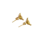 Load image into Gallery viewer, ER417984Y. 14K Solid Gold Diamond and Black Diamond Bee Studs Earrings