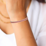 Load image into Gallery viewer, Solid Gold Diamond and Ruby Bracelet