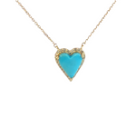 Load image into Gallery viewer, CN96244TQ. 14k Solid Gold Diamond and Turquoise Heart Necklace