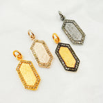 Load image into Gallery viewer, DC437. Diamond Sterling Silver Hexagon Pendant