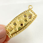 Load image into Gallery viewer, Diamond Sterling Silver Rectangle Pendant with Gemstones
