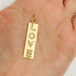 Load image into Gallery viewer, GDP27. 14K Solid Gold Diamond Rectangle Love Charm