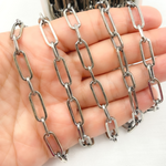 Load image into Gallery viewer, Oxidized Sterling Silver Shinny Flat Long and Short Link Chain
