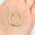 Load image into Gallery viewer, GER61. 14K Hollow Gold Diamond Cut Hoop Earrings