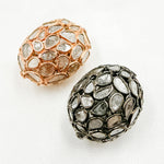 Load image into Gallery viewer, DC732. Diamond & Sterling Silver Oval Bead