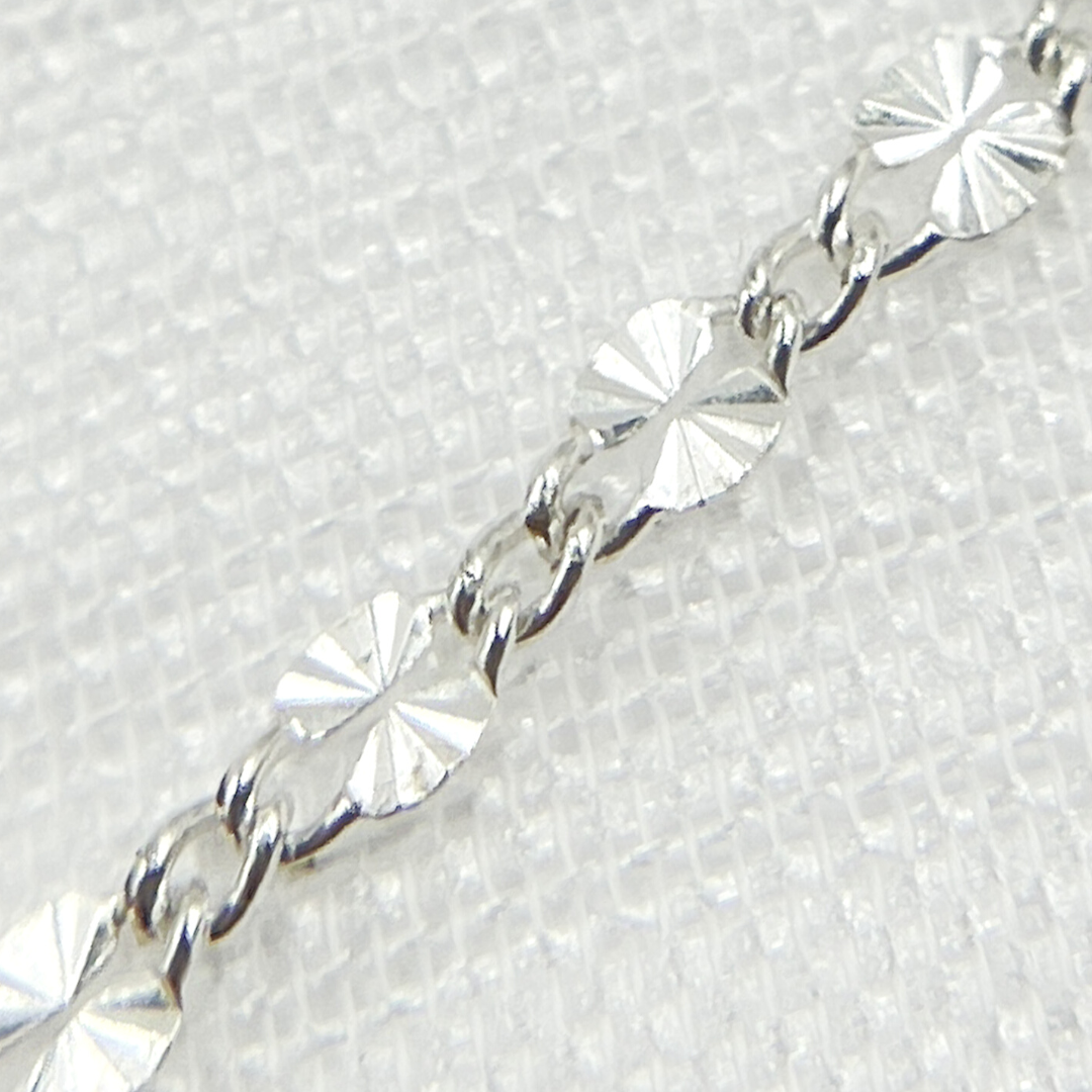 Sterling Silver Diamond Cut Paperclip Link Chain