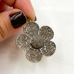 Load image into Gallery viewer, DP174. Diamond Sterling Silver Flower Pendant