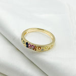 Load image into Gallery viewer, 14K Solid Gold Diamond and Multi Sapphire Band Ring.