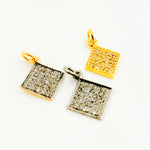 Load image into Gallery viewer, DC251. Diamond Sterling Silver Square Charm