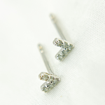 Load image into Gallery viewer, ER413639W. 14k Solid White Gold Diamond Triangle Studs