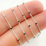 Load image into Gallery viewer, Sterling Silver Satellite Black Cube Chain