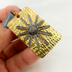 Load image into Gallery viewer, DP273. Diamond & Sterling Silver Rectangle Flower Pendant