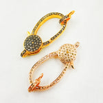 Load image into Gallery viewer, DC647. Diamond & Sterling Silver Oval Trigger Clasp