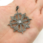 Load image into Gallery viewer, DP016. Diamond Silver Black Rhodium Fancy Arrow Pendant with Gemstone