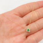 Load image into Gallery viewer, Gold Flower Solitaire Tiny Necklace