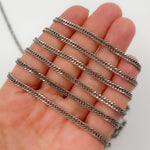 Load image into Gallery viewer, Y67OX. Oxidized Sterling Silver Solid Double Curb Chain