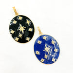 Load image into Gallery viewer, Sterling Silver Oval Enamel Pendant