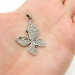 Load image into Gallery viewer, DP380. Diamond Sterling Silver Butterfly Pendant with Gemstone