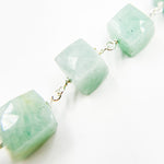 Load image into Gallery viewer, Buy Amazonite Cube Faceted Sterling Silver Wire Chain