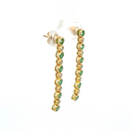 Load image into Gallery viewer, EFF52175EM. 14k Solid Gold Diamond and Emerald Dangle Circles Earrings
