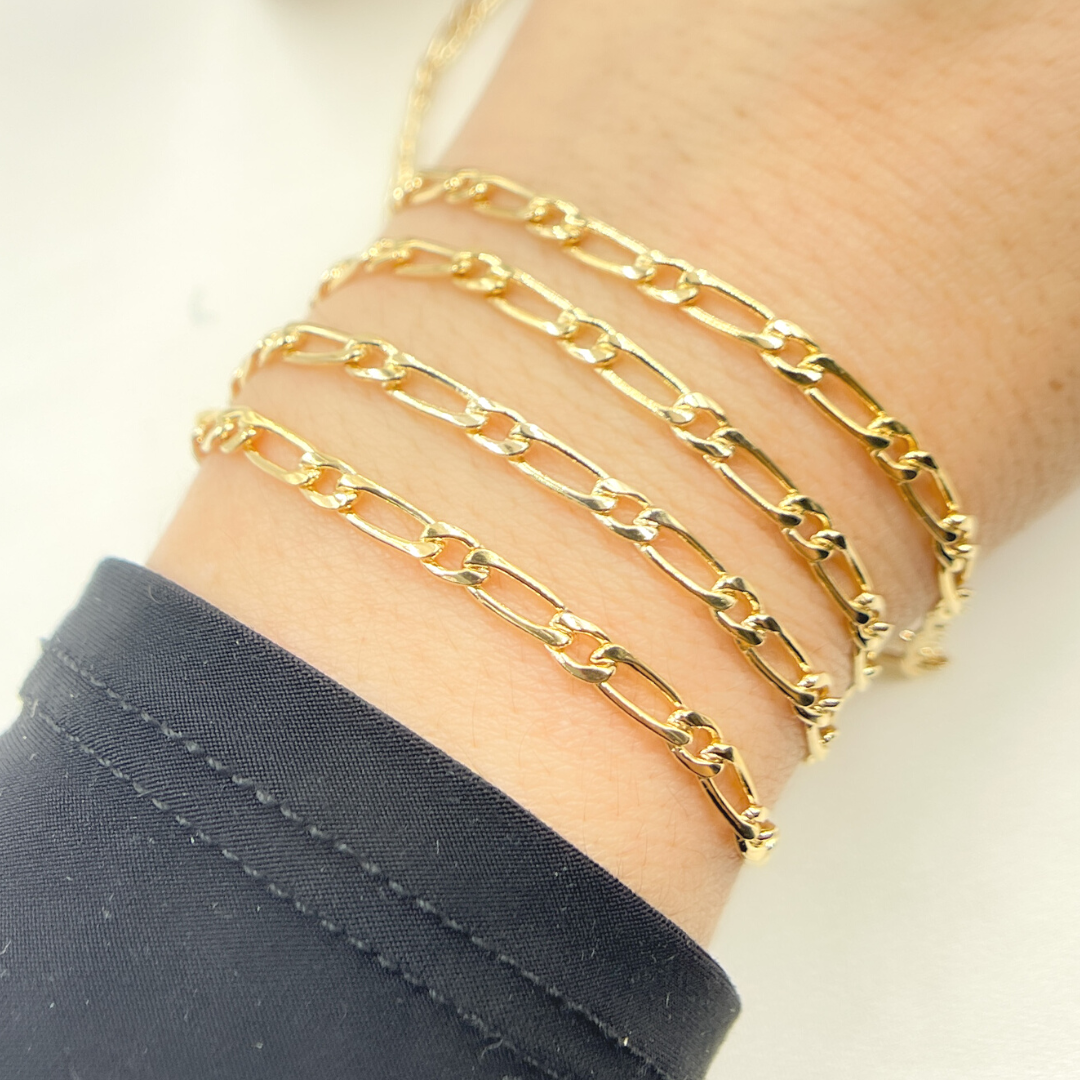 3811CHRGF. 14K Gold Filled Flat Oval & Round Link Curb Chain