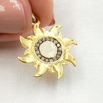 Load image into Gallery viewer, DP652A. Diamond Sterling Silver Sun Enamel Pendant
