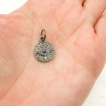 Load image into Gallery viewer, DC236. Diamond Sterling Silver Round Eye Charm with Gemstone