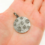 Load image into Gallery viewer, DP260. Diamond Sterling Silver Round Pendant