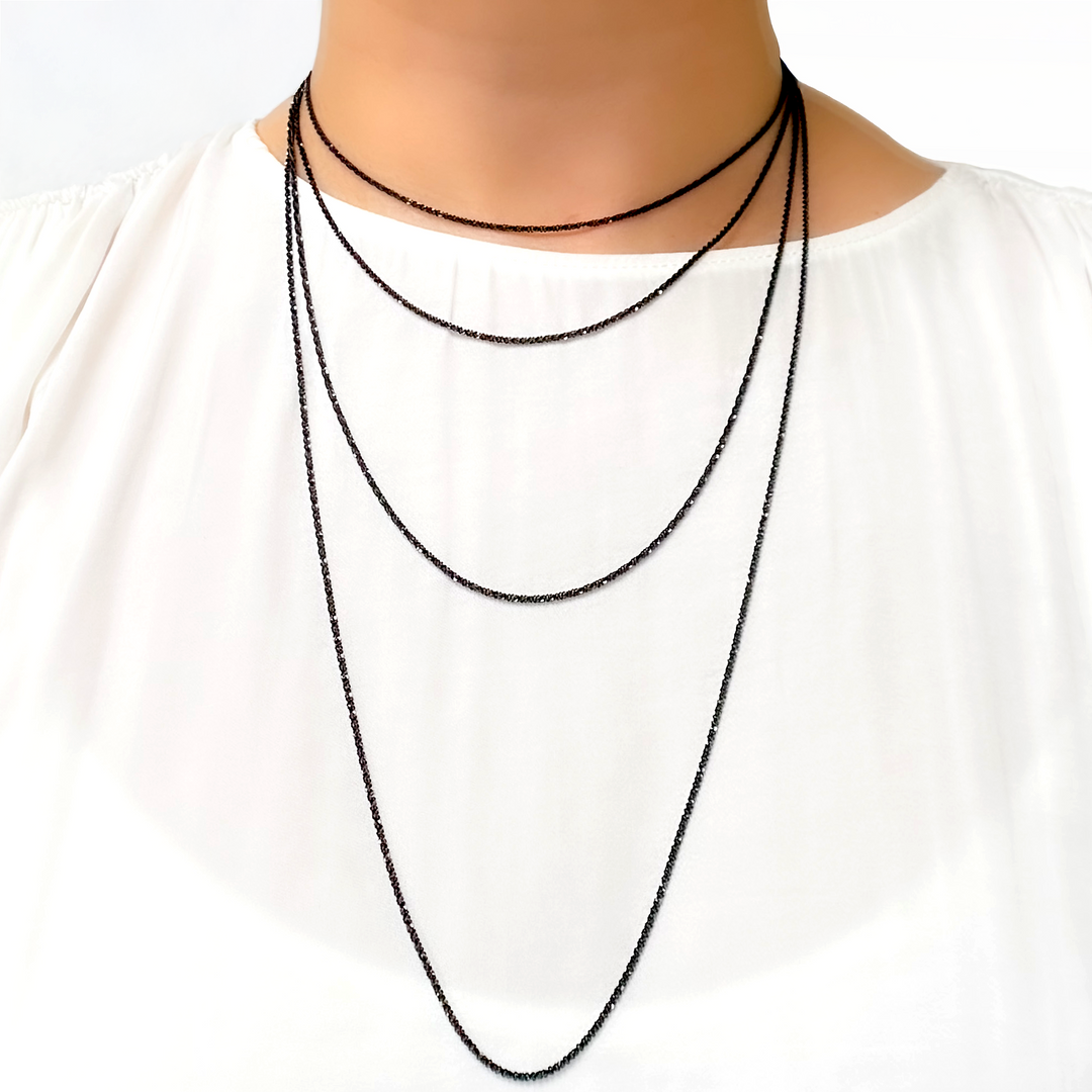 Rhodium Sterling Silver Popcorn Finish Necklace