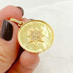 Load image into Gallery viewer, DP578. Diamond & Sterling Silver Round Pendant with Star