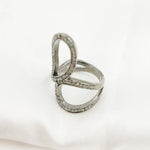 Load image into Gallery viewer, DR10. Diamond Black Rhodium Sterling Silver Organic Shape Ring