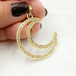 Load image into Gallery viewer, Diamond Sterling Silver Moon Pendant