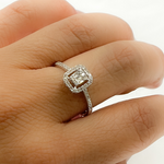 Load image into Gallery viewer, 14k Solid Gold Diamond Rectangle Ring.