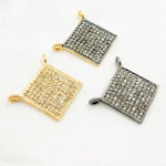 Load image into Gallery viewer, DC017. Diamond Sterling Silver Square Connector Charm
