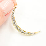 Load image into Gallery viewer, DP1003. Diamond Sterling Silver Moon Pendant